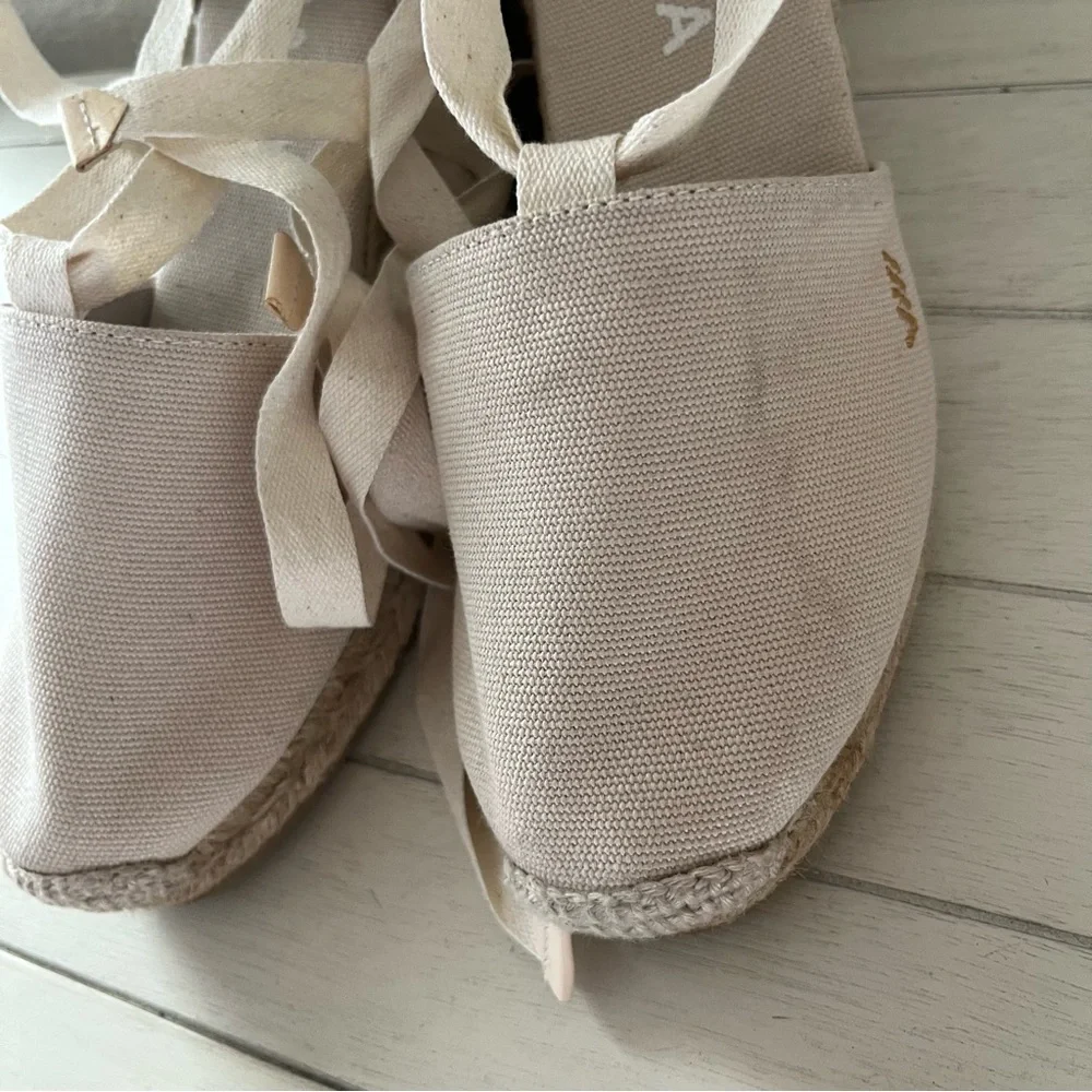 Viscata Barcelona Escala Canvas Espadrille Wedges Shoes Size 37 - Picture 4 of 11